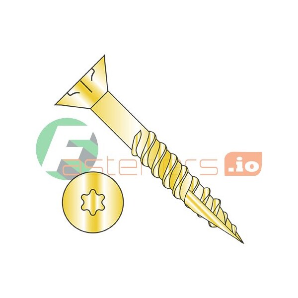 Newport Fasteners Wood Screw, #6, 1-1/2 in, Zinc Yellow Steel Flat Head Torx Drive, 5500 PK 601101 - main